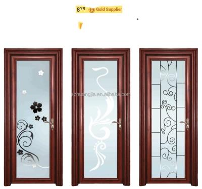 China Modern Aluminum Frame Frosted Glass Swing Cafe Door for sale