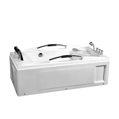 China K-8864 Chinese Acrylic Skirt Rectangle Corner Apron Whirlpool Bath Tube Simple Design Double Side Bathtub (Straight Skirt) With Handle for sale