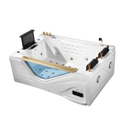 China K-8938B Beautiful LED Light Whirlpool Double Side Corner Acrylic Massage Bathtub (Left Skirt) With Seat for sale