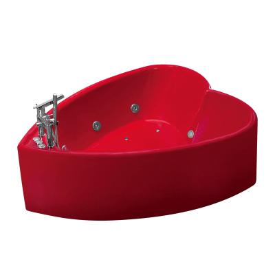 China K-8766 Freestanding Bathroom Tabs Free Soaking Red Acrylic Mini Overflow Bathtub For Women Heart Shape for sale