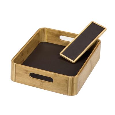 China Ayudante de cámara de bambú rectangular amistoso Tray Shoe Baseket For Guestroom de Eco en venta