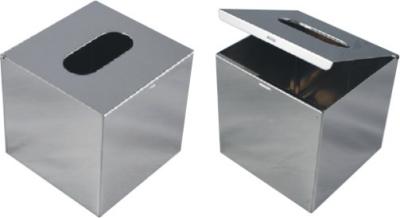 China 8K Stainless Steel Bathroom Supplies Metal Tissue Box 130*130*H130mm for sale