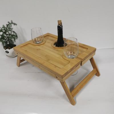 China Sustainable High Quality Gift Set Bamboo Cheese Board With Removable Cheeses Tray And Wine Glass Holder for sale