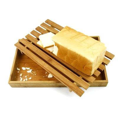 China Bamboo Freshness Retention Bread Cutting Board and Removable Tidy Tray Crumb Catcher for sale