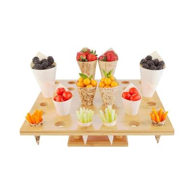 China Home Oblong Bamboo Sushi Food Cone and Hand Roll Stand Restaurants or Catered Events Holds 36 Cones for sale