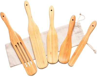 China 5 Sustainable Set Wooden Spurtles Set For Dressing Salad Stirring for sale