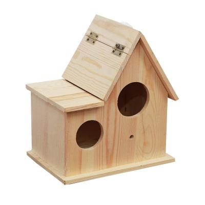 China Viable Outdoor Bird Nest House Cage Breeding Box Wooden Parrot Bird Nest for sale