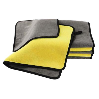 China Soft Stronger Decontamination Absorbent Double Sided Quick Drying Coral Fleece Car Wash Towel for sale