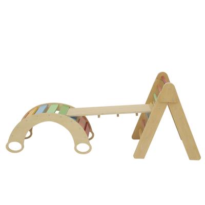 China Eco - Friendly Wooden Indoor Kids Climbing Toys Mini Wooden Toddler Wooden Climbing Frame for sale