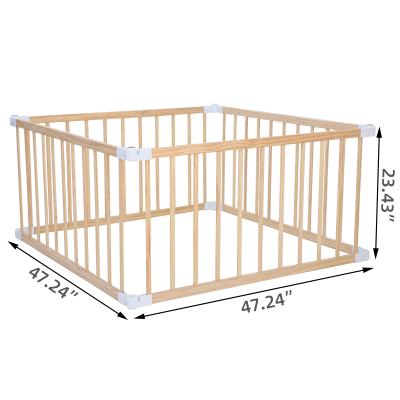 China Kids Playground Fence Baby Safety Wooden Durable Square Fence Play Fence for sale