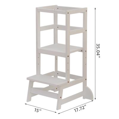 China (Other) Factory Outlet Adjustable Wooden Foldable Toddler Learning Tower Kids Learning Tower for sale