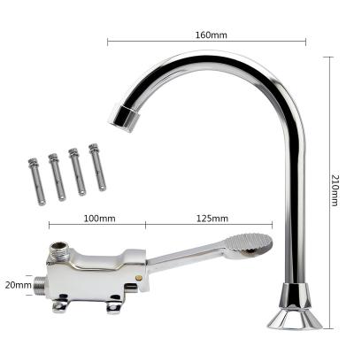 China Cold And Hot Water Foot Pedal Faucet Automatic Water Slow Open Tap Brass  Bathroom Accessories W for sale