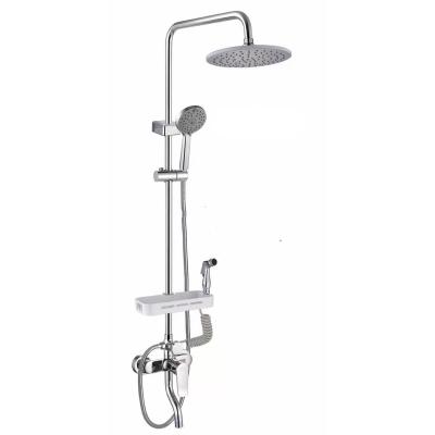 China MCBKRPDIO Hot Sale Wall Mounted Bathroom Shower Faucet OEM Ceramic Style Brass Lead Surface Plate Solid Chrome Handle Feature for sale