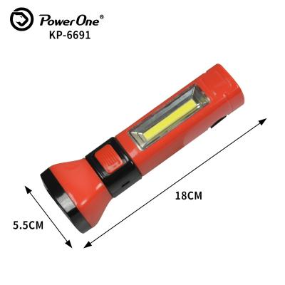 China Outdoor/Indoor Brazil Use High Lumen Plastic Plug Flashlight with Rechargeable COB Marker LED Outdoor Camping Flashlight for sale