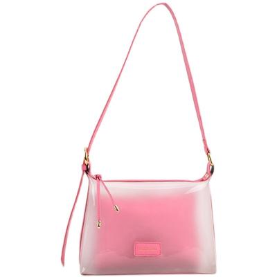 China 2023 New Fashion Waterproof Popular Women's Soft Shoulder Bag Fashion Jelly Carrying Bag Transparent for sale