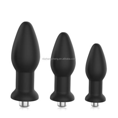 China Rechargeable Silicone Butt Plug Vibrator 3pcs Rechargeable Anal Set With Waterproof Anal Sex Toys for sale