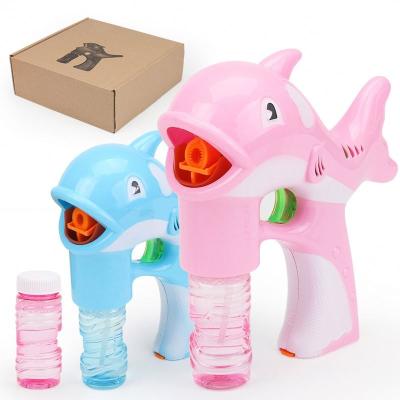 China Electric Ignition Electric Music Bubble Machine Toys Blow Bubble Light Music Gun Big Dolphin Hot Selling Stall Square Toys for sale