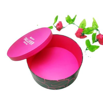 China SUN SLYP Pink Handmade Rigid Round Paper Box Round Jewelry Gift Cylinder Cardboard Round Hat Tube White Black Packaging Boxes for sale