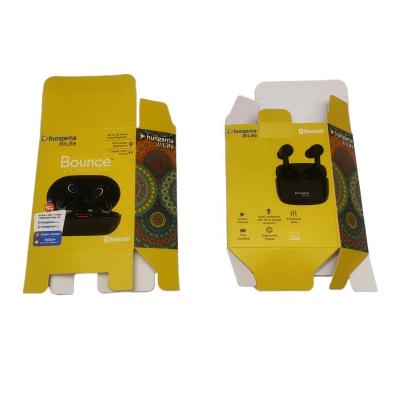 China Low MOQ TWS 2022 hot sale disposable earphone speaker packaging gift candle craft photo frame yellow box with custom logo for sale