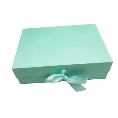 China Handmade high quality blue collapsible storage box packaging with magnet closure for gifts and shoes for sale