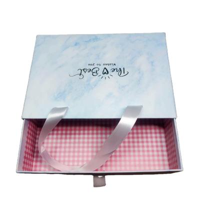 China recyclable & New Arrival Eco-friendly 2mm Slim Packaging Cardboard Drawer Box Flower Gift Box With Drawer for sale