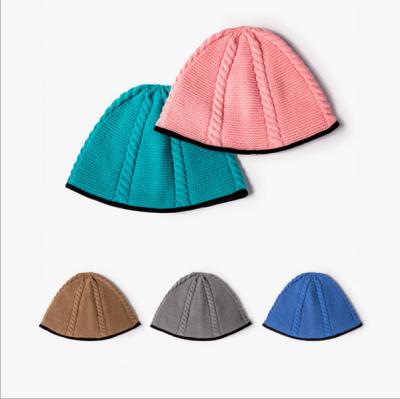 China 3.Wholesale Colorful Character Knit Bucket Hats Fashion Young Girls Winter Knitted Beanie Hats for sale