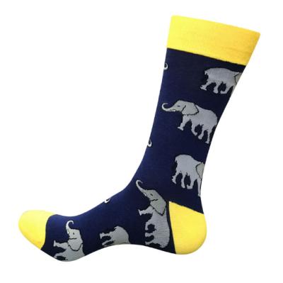 China Breathable Accept Customized Design Cotton Dress Booties Cartoon Elephant Calf Mid Socks for sale