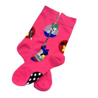 China Donald Duck Pink Dress Socks Women Funny Cartoon School Girl QUICK DRY Cute Cartoon Dress Socks for sale