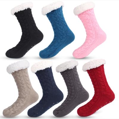 China Sporty Women's Warm Slipper Knocks Christmas Fuzzy Socks Fleece Non Slip Slipper Socks for sale