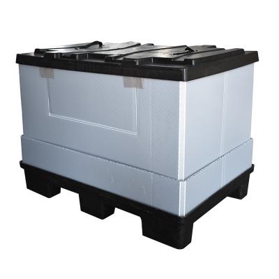 China High Strength High Quality Automotive Industry Service Collapsible Pallet Box With Lid for sale