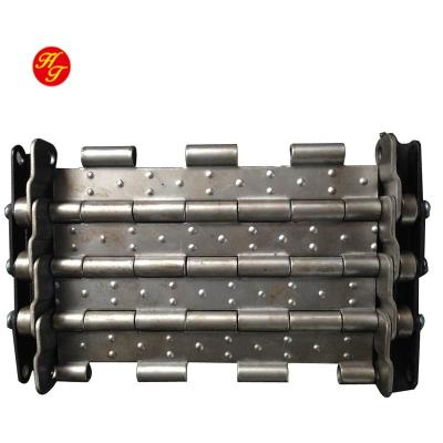 China Carbon Steel Single Conveyor Chain Steel Operation Belt Plate Link Conveyor Chain Pitch 31.75 Mm Steel Conveyor Belt For Chips for sale