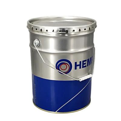 China Customizable Interior Metal Industrial Metal Bucket With Handle And Lid For Chemical / Paint 0.38mm for sale