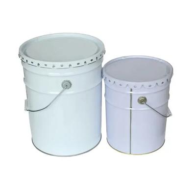 China Rust Resistant White / Silver Iron Empty Paint Pails With Removable Lid for sale