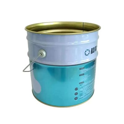 China Stackable Customized Color Iron Lubricating Oil Bucket With Removable Lid for sale