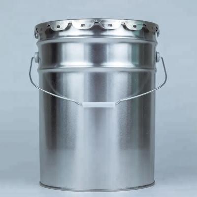 China Heavy Duty Steel Handle 5 Gallon Metal Paint Bucket Tight Lid Seal And Cylindrical Shape for sale