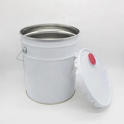 China Corrosion Resistant Silver Iron Seed Storage Industrial Metal Bucket Steel Pail With Lid for sale