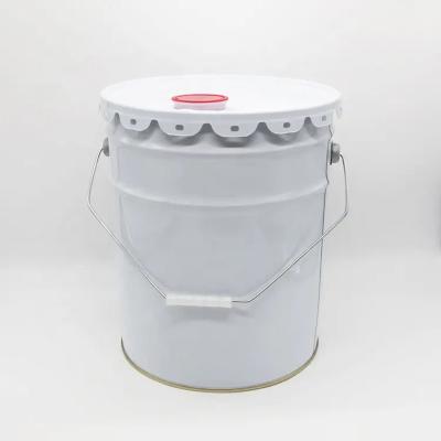 China Custom Logo Leak Proof Cylindrical Iron Tinplate Pail With Lid For Chemical Liquid Storage for sale