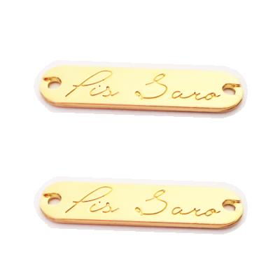 China China Wholesale Embossed Custom Gold Name Metal Garment Tag Plate Label for sale