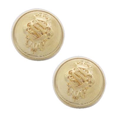 China Viable Hot Sale Engraved Designer Round Custom Metal Logo Brand Sewing Leg Buttons For Coat for sale