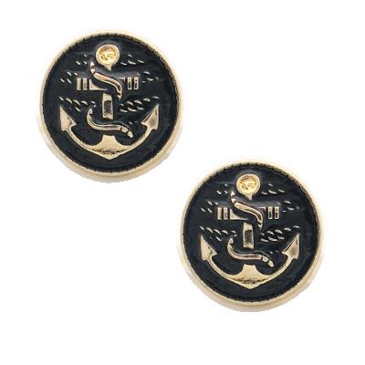 China Best viable custom round military metal logo brand embossed stitching leg buttons for blazer for sale