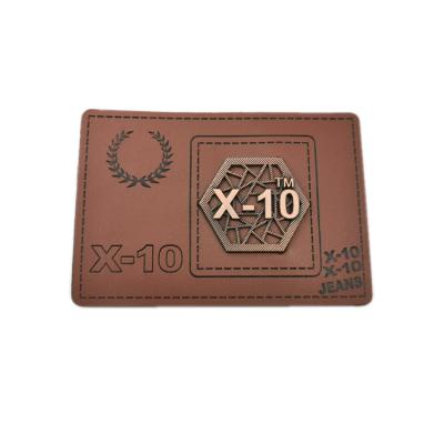 China Durable Custom Leather PU Patch Label Tags For Clothing for sale