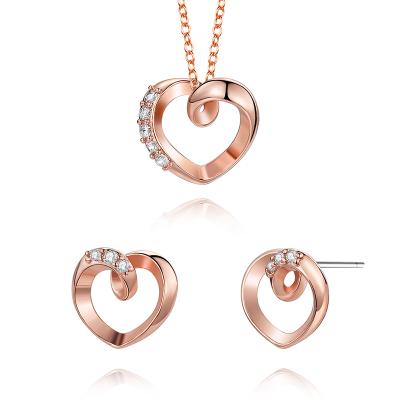 China FASHIONABLE china haughtily manufacture ladies women necklace earring mother Rose Gold Silver Jewelery Fashion jewelry sets for sale