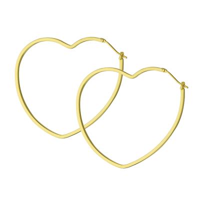 China FASHIONABLE hot sale gold plated copper clip on earrings wedding thin statement heart circle earrings for women for sale