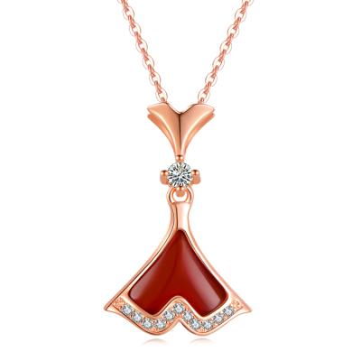 China CLASSIC Zircon Necklace Fish Tail Shape Pendant 43Cm Chain Necklace Woman Custom Necklace for sale