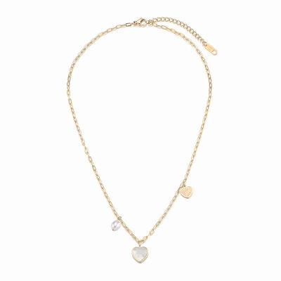 China Personalized TRENDY 14K 18K Gold Plated Love Peach Heart Simple Necklace for sale