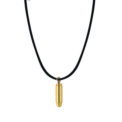 China TRENDY Custom Made Mens Trinket Titanium Bullet Pendant Stainless Steel Bullet Necklace for sale