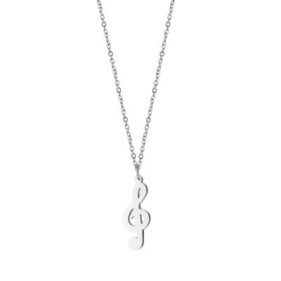 China TRENDY Stainless Steel Musical Note Pendant Necklace for sale