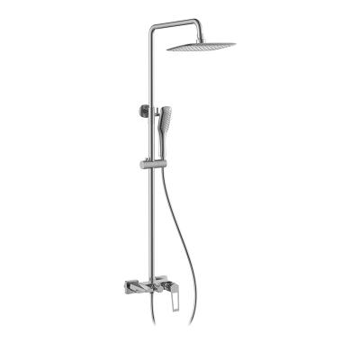 China With Sliding Bar Shower Set Bathroom Fixture Exposed 3 Function Rain Shower Column for sale