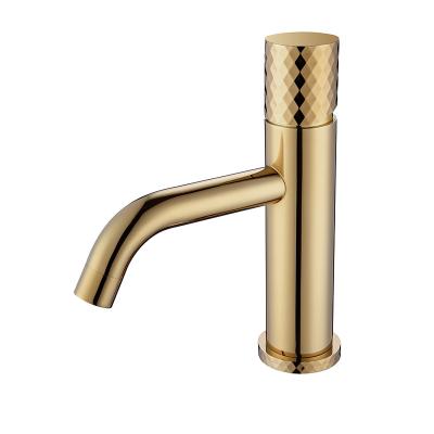 China New Arrival Modern Copper Gold Matte Bathroom Basin Faucets for sale