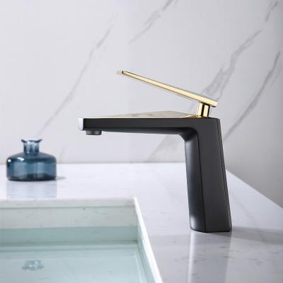 China Faucets Kaiping Factory Black Gold Metered Brass Faucets For Bathroom for sale